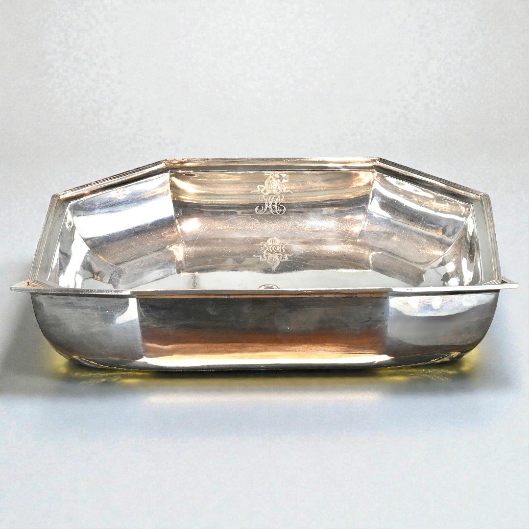 Grande légumière en argent sterling avec double gravure d'armoiries nobiliaires-Angleterre 1806-photo-2